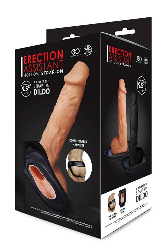 Страпон мужской полый NMC LUST 9.5INCH HOLLOW STRAP-ON FLESH