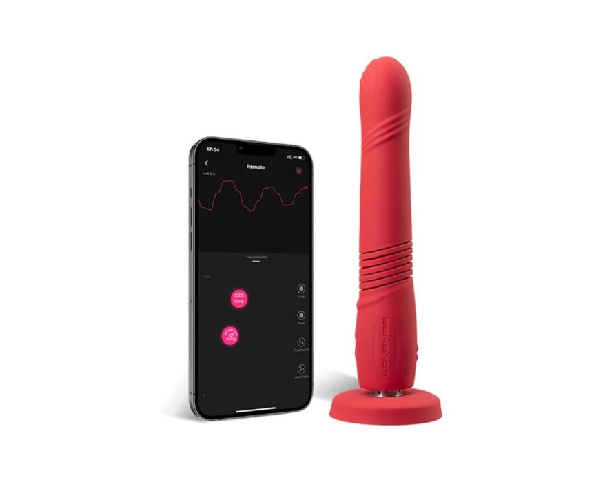 Смарт вібратор-пульсатор Lovense Gravity червоний 23.4х3.7 см