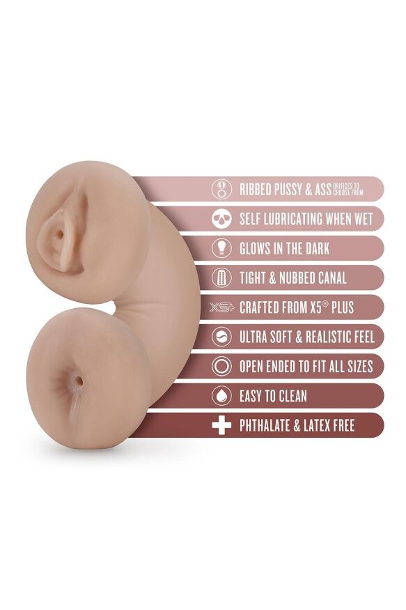 Мастурбатор вагіна та анус Blush Enlust Tasha ілюмістентні, бежевий
