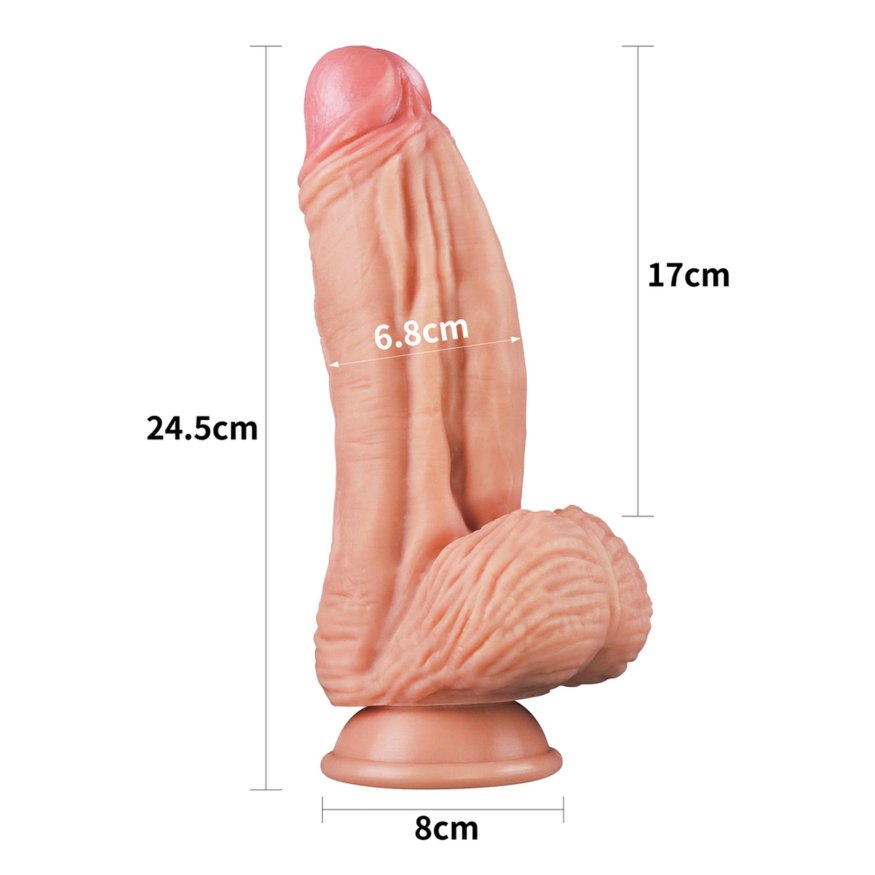 Фалоімітатор гігант - Dual-Layered Silicone Cock 10" Flesh