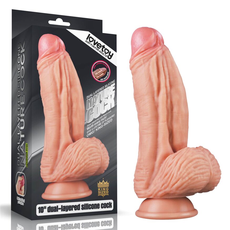 Фалоімітатор гігант - Dual-Layered Silicone Cock 10" Flesh