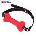 Кляп в виде косточки Roomfun Bone Gag силиконовый, красный