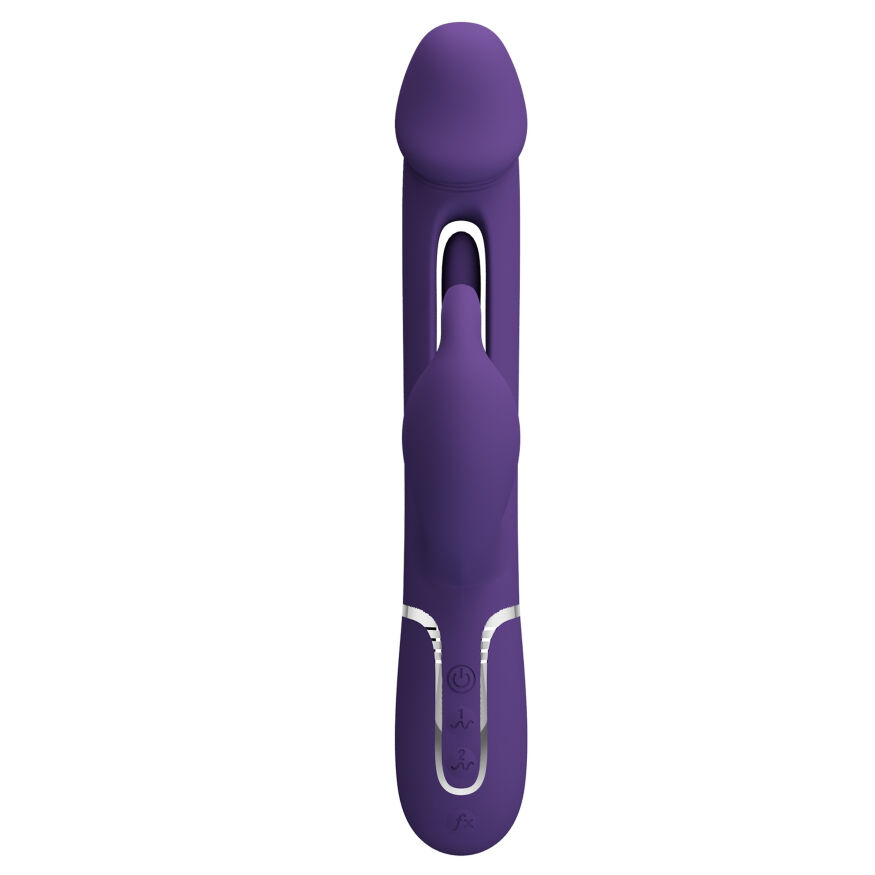 Вибратор с стимулятором клитора PRETTY LOVE - Kampas Rabbit 3 in 1 Dark Purple, BW-500025-2