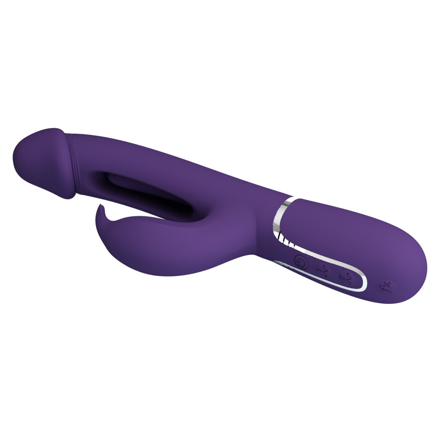 Вибратор с стимулятором клитора PRETTY LOVE - Kampas Rabbit 3 in 1 Dark Purple, BW-500025-2