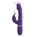 Вибратор с стимулятором клитора PRETTY LOVE - Kampas Rabbit 3 in 1 Dark Purple, BW-500025-2