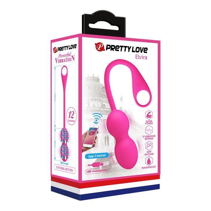 Вагінальні кульки з вібрацією і управлінням з смартфона Pretty Love Elvira, BI-210212HP-1
