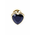 Анальная пробка с камнем в форме сердца Black Jewellery
