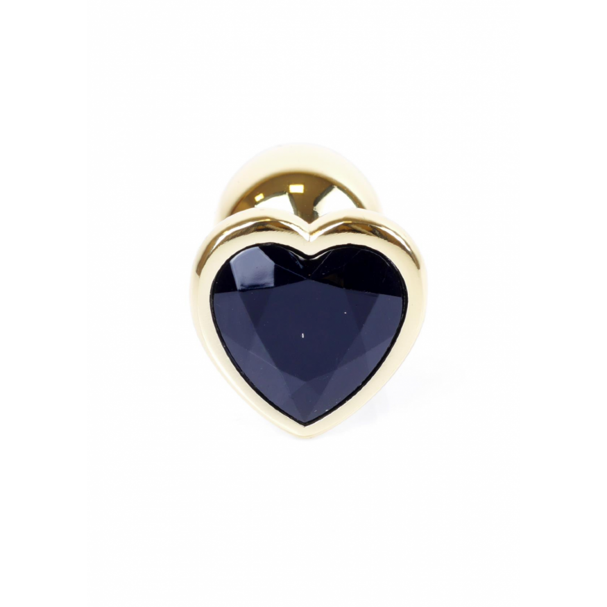 Анальная пробка с камнем в форме сердца Black Jewellery