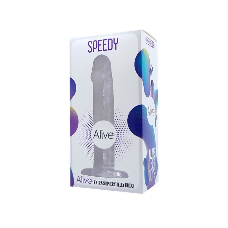 Прозрачный фаллоимитатор Alive Jelly Dildo Speedy 18x3.5