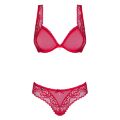 Комплект из двух частей из нежной сетки Obsessive ROUGEBELLE красный, L/XL