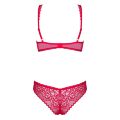 Комплект из двух частей из нежной сетки Obsessive ROUGEBELLE красный, L/XL