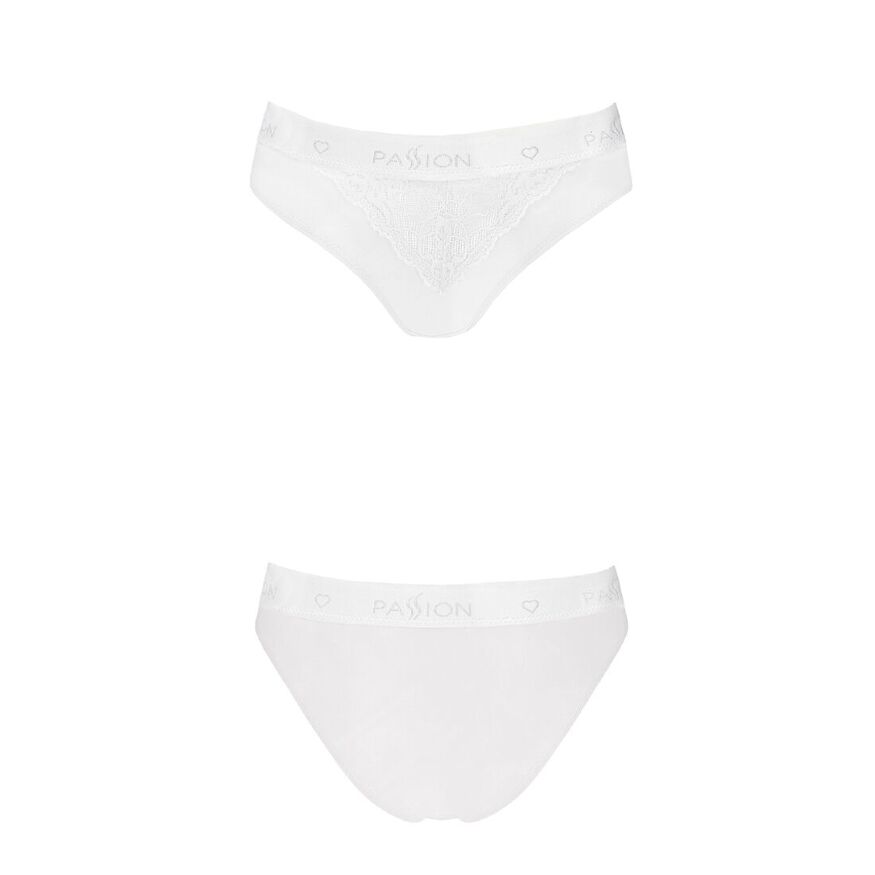 Трусики с широкой резинкой и кружевом PS001 PANTIES white XL - Passion