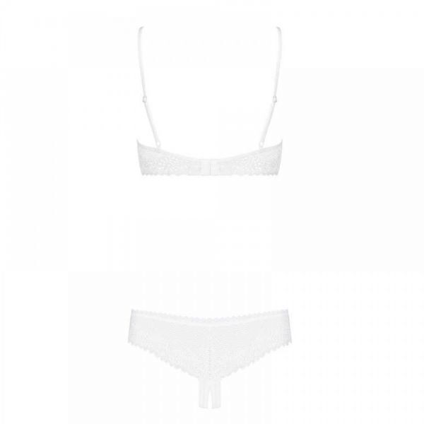Комплект открытая грудь Obsessive ALABASTRA Set L/XL белый