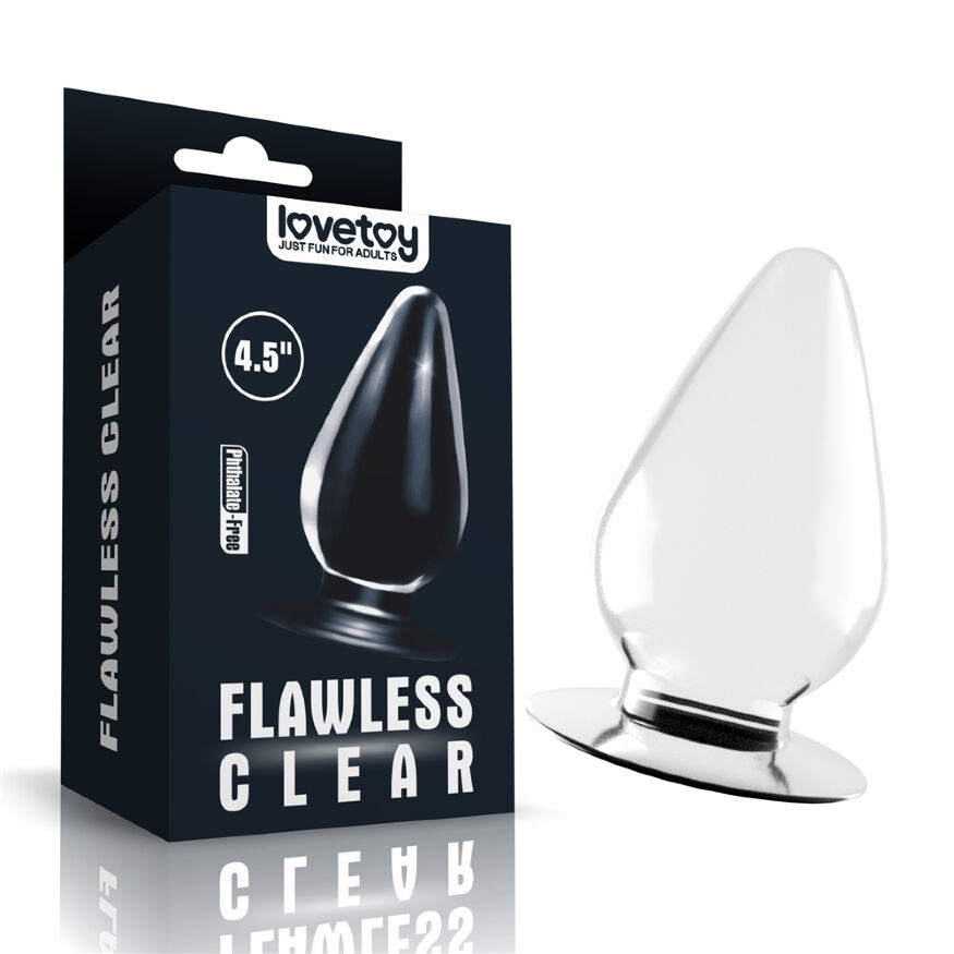 Анальна пробка великого розміру Flawless Clear Anal Plug 4.5" Clear