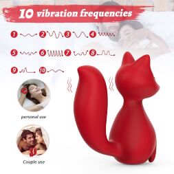 Мини-вибратор клиторальный Every Night Toys Doris в форме лисы красный, 10 режимов вибрации