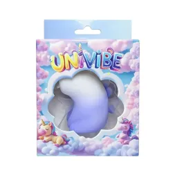 Стимулятор клітора з язичком UNIVIBE «Єдиноріг», 10 режимів, градієнт біло-фіолетовий
