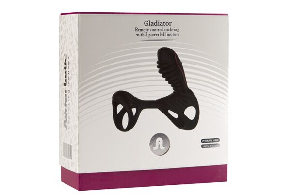 Насадка на член с вибрацией Adrien Lastic Gladiator с пультом LRS, два мотора
