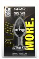 Анальна пробка з кристалом EGZO - Dark Gray Round Plug Lime, size S