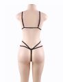 Комплект прозорої мереживної білизни Star Night Sheer Lace Teddy, чорний XS-S