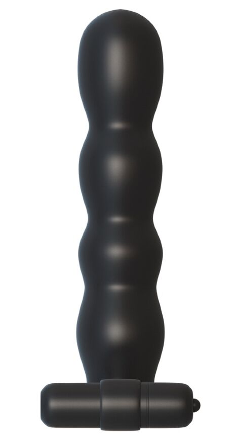 Насадка на член для двойного проникновения с виброкольцом Posable Partner Double Penetrator