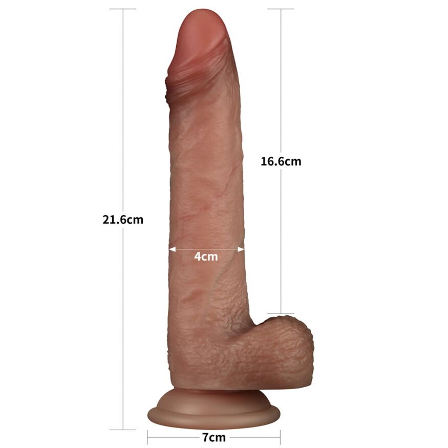 Супер реалістичний член - LoveToy Sliding Skin Pro Dual Layer Silicone Dong 8.5" Flesh #2
