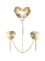 Пестис-сердечки с кисточками и чокером JSY Nipple Sticker RT236114 Golden