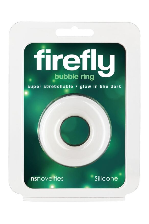 Эрекционное кольцо для пениса иллюмисцентное NS Novelties Firefly Bubble Rings белое, Medium