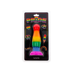 Різнокольорова анальна пробка PRIDE by TOY JOY Fun Stuffer, L 12,5 × 3,3 см