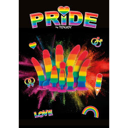 Різнокольорова анальна пробка PRIDE by TOY JOY Fun Stuffer, L 12,5 × 3,3 см