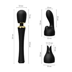 Вібромасажер з насадками Zalo  -  Kyro Wand Obsidian Black