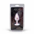 Анальная пробка S, ALUME с дизайнерским белым цветом и белым круглым камнем