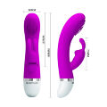 Силиконовый вибратор со стимулирующим отростком для клитора Pretty Love Christ Vibrator Purple