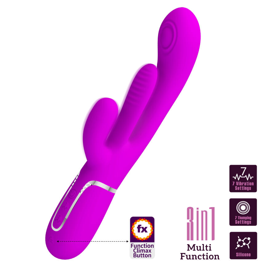 Вибратор с стимулятором клитора PRETTY LOVE - Shonia Purple 3 in 1, BW-500041