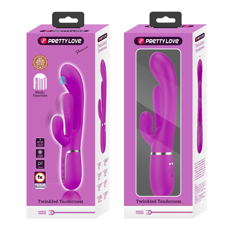 Вибратор с стимулятором клитора PRETTY LOVE - Shonia Purple 3 in 1, BW-500041