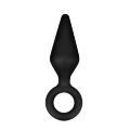 Анальний плаг із кільцем-стопером Anal Adventures Platinum Silicone чорний, 11.4 х 3.1 см