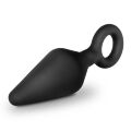 Анальний плаг із кільцем-стопером Anal Adventures Platinum Silicone чорний, 11.4 х 3.1 см