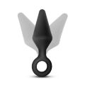 Анальний плаг із кільцем-стопером Anal Adventures Platinum Silicone чорний, 11.4 х 3.1 см