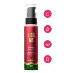 Съедобный гель со вкусом арбуза Intt Lick Me Watermelon и согревающим эффектом, 50 мл