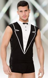 Костюм офіціанта чорного кольору Shirt and Shorts 4604, black - XL