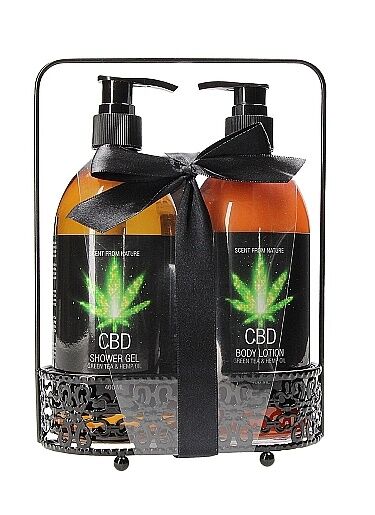 Набор для ванны и душа CBD Luxe Care set - GREEN TEA &amp; HEMP OIL ( 2 предмета )