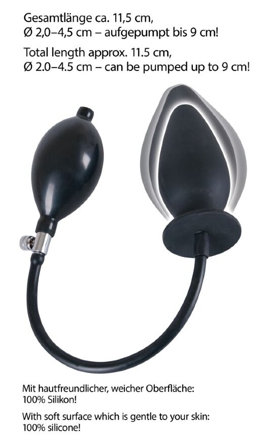 Анальная пробка с накачкой – True Black Inflatable Anal Plug