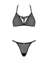 Напівпрозорий комплект Obsessive Celia Noir 2-pcs set XS/S, бюстгальтер, стрінги