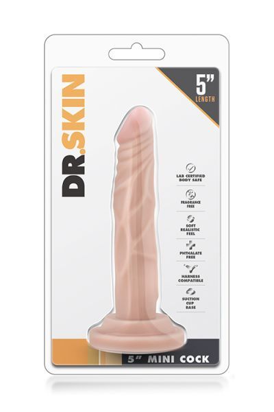 Тонкий фалоимитатор Dr. SKIN 5 INCH MINI COCK BEIGE