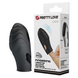 Насадка на палець чорного кольору з вбудованим віброелементами Pretty Love Lich Finger Vibrator Black