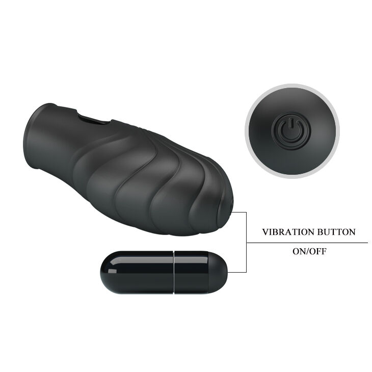 Насадка на палец черного цвета со встроенным виброэлементом Pretty Love Lich Finger Vibrator Black