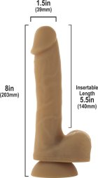 Гнучкий фалоімітатор на присосці ADDICTION - ANDREW 8″ Silicone Dong - Caramel, віброкуля в подаруно