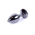 Анальная пробка с камнем Plug-Jewellery Dark Silver PLUG- Rose размер S