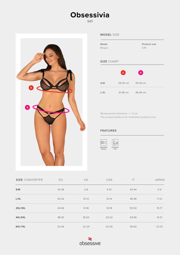 Комплект Obsessive Obsessivia (2 предмета, черный, L/XL)