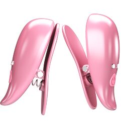 Вибростимуляторы-зажимы для сосков Pretty Love Leaf, розовые, 5.1 х 1.9 см