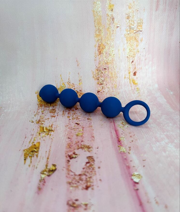 Анальные бусы Loveshop Anal Chain Blue 15 см* 2.5 см